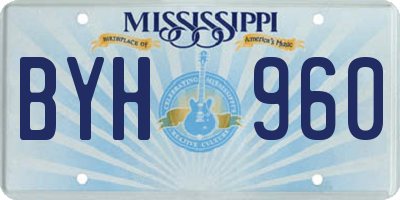 MS license plate BYH960
