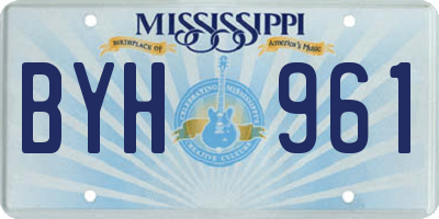 MS license plate BYH961