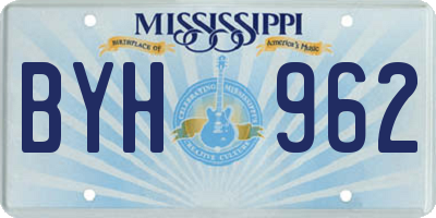MS license plate BYH962