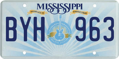MS license plate BYH963