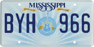 MS license plate BYH966