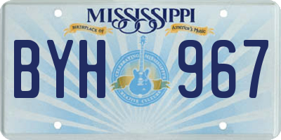MS license plate BYH967