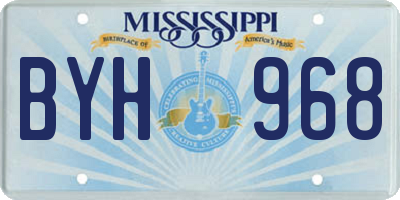 MS license plate BYH968