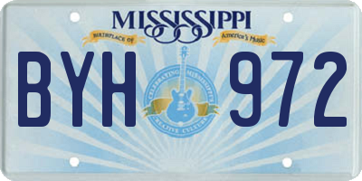 MS license plate BYH972