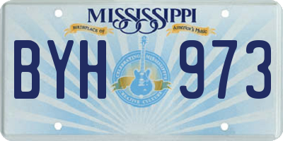 MS license plate BYH973