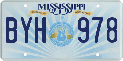 MS license plate BYH978