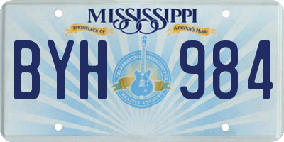 MS license plate BYH984