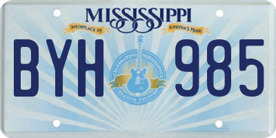 MS license plate BYH985