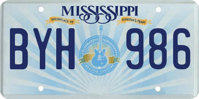 MS license plate BYH986