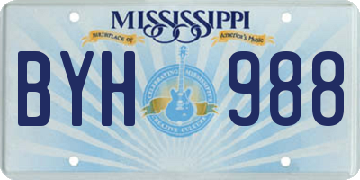 MS license plate BYH988