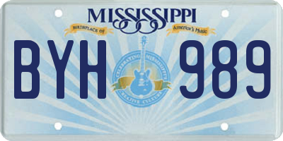 MS license plate BYH989