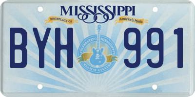 MS license plate BYH991