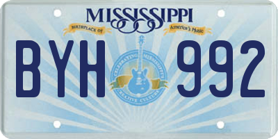 MS license plate BYH992