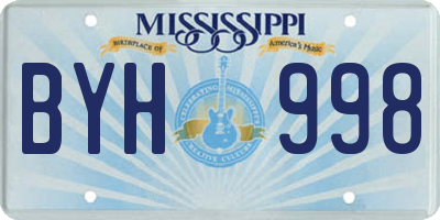 MS license plate BYH998