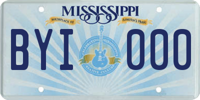 MS license plate BYI000