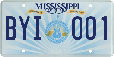MS license plate BYI001