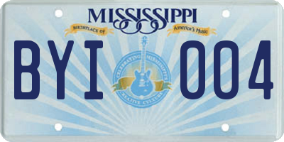 MS license plate BYI004