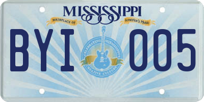 MS license plate BYI005