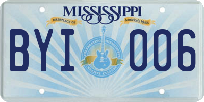 MS license plate BYI006