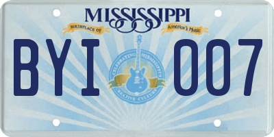 MS license plate BYI007