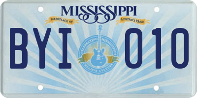 MS license plate BYI010