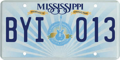 MS license plate BYI013