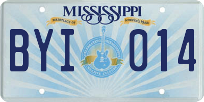 MS license plate BYI014
