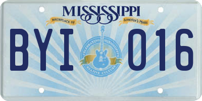 MS license plate BYI016