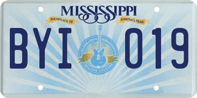 MS license plate BYI019