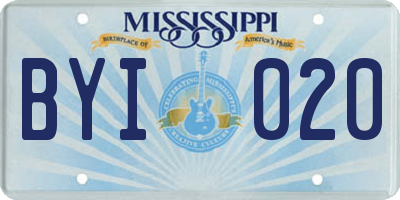 MS license plate BYI020