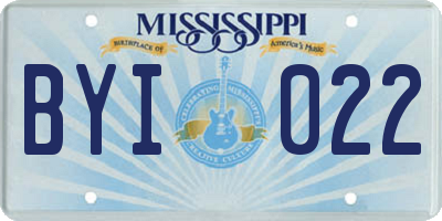 MS license plate BYI022