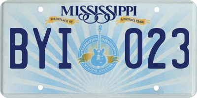 MS license plate BYI023