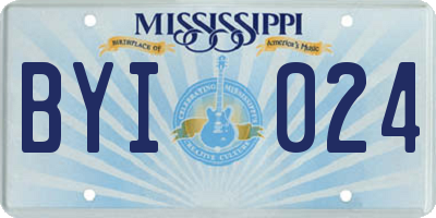 MS license plate BYI024