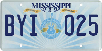 MS license plate BYI025
