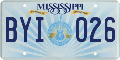 MS license plate BYI026