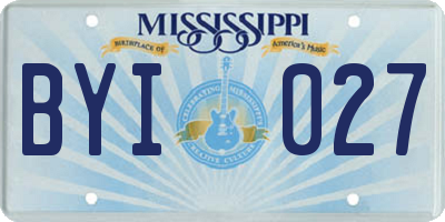 MS license plate BYI027