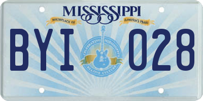 MS license plate BYI028