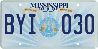 MS license plate BYI030