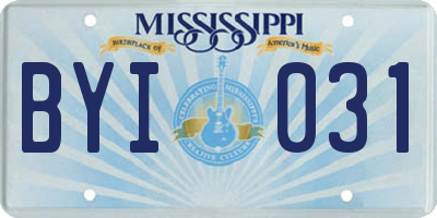 MS license plate BYI031