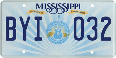 MS license plate BYI032