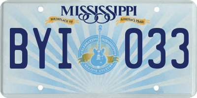 MS license plate BYI033