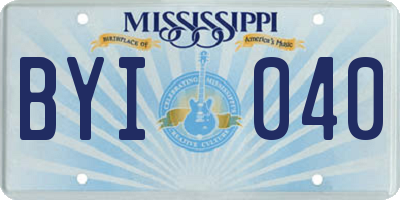 MS license plate BYI040