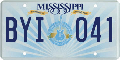 MS license plate BYI041