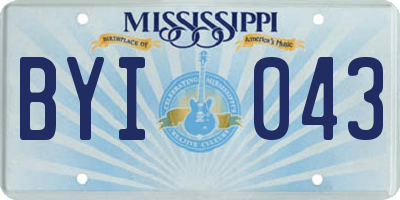 MS license plate BYI043