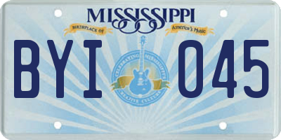 MS license plate BYI045