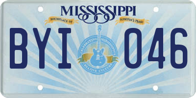 MS license plate BYI046