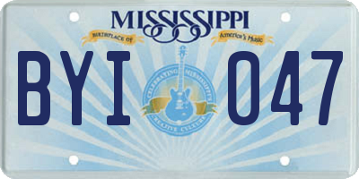 MS license plate BYI047