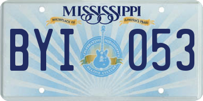 MS license plate BYI053