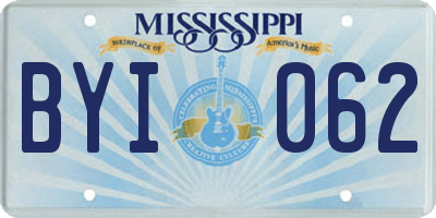MS license plate BYI062