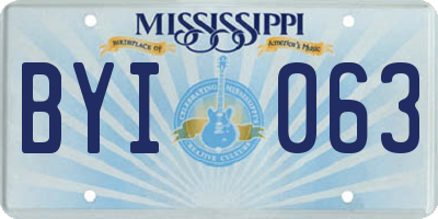 MS license plate BYI063